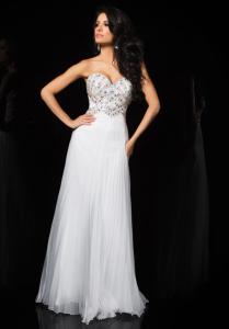 Wholesale Sweetheart Pleated Skirt Chiffon White Cheap 2015 Prom Dress